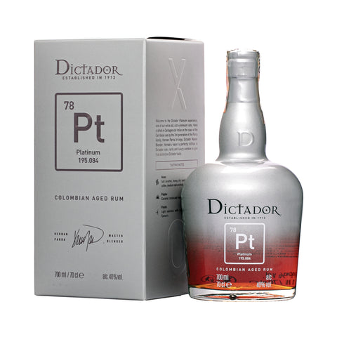 Dictador Platinum Colombia Rum, ABV: 40%, 700ml