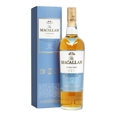 The Macallan 12 Years Fine Oak Triple Cask Highland Scottish Single Malt Whisky, ABV: 43%, 700ml