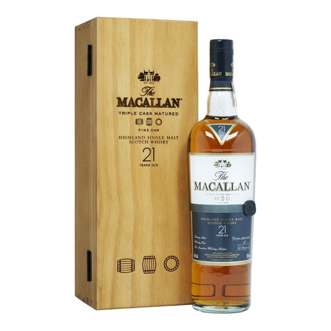 The Macallan 21 Years Fine Oak Highland Scottish Single Malt Whisky, ABV: 43%, 700ml