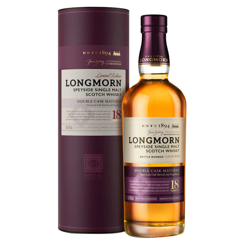 Longmorn 18 Years Double Cask Matured Speyside Scottish Single Malt Whisky, ABV: 48%, 700ml