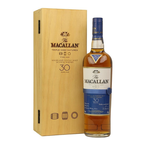 Distillery: The Macallan
Name: 30 Years Fine Oak ( Out Of Production )
Volume: 70CL
ABV: 43%
Notes: Special Editions : Scotland
Origin: Craigellachie, Speyside, Scotland