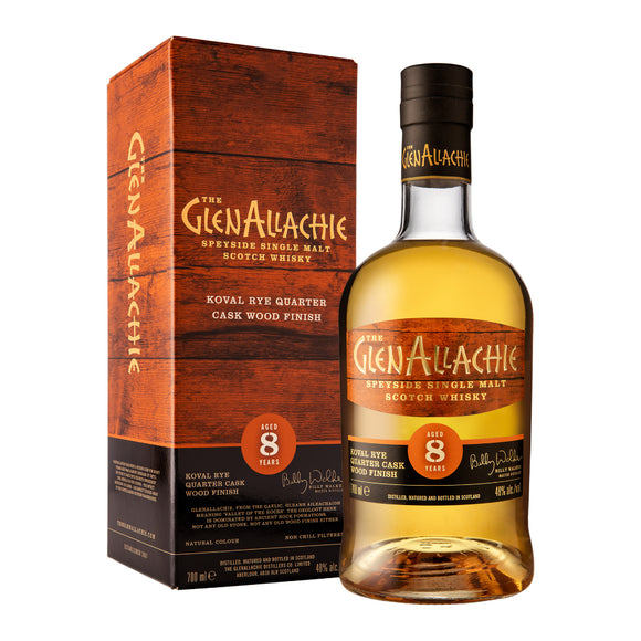 The Glenallachie 9 Years Rye Wood Finish Speyside Scottish Single Malt Whisky, ABV 48%, 700ml
