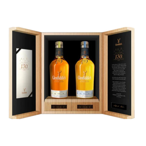 Glenfiddich 130th Anniversary HK Edition both 26 Years bottles set, Single cask single malt whisky, Dufftown, Speyside, Scotland, 70CL x2 