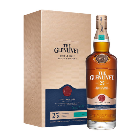 The Glenlivet 25 Years The Sample Room Collection Speyside Scottish Single Malt Whisky, ABV 43%, 700ml
