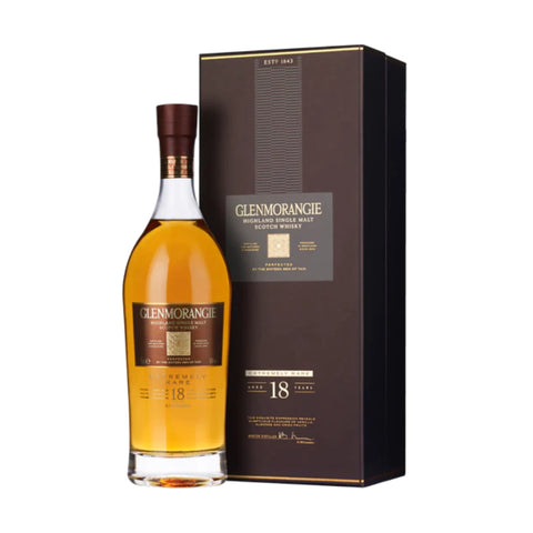 Glenmorangie 18 Years Highland Scottish Single Malt Whisky, ABV: 43%, 700ml
