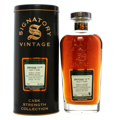 Speyside (The Macallan) 17 Years 2005 Single Cask DUR17/A106 #2 First Fill Oloroso Sherry Butt Signatory Vintage Highland Single Malt Scotch Whisky, ABV: 607.7%, 700ml