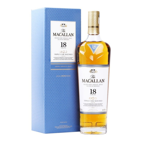 The Macallan 18 Years Triple Cask Highland Scottish Single Malt Whisky, ABV: 43%, 700ml