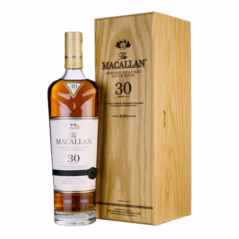The Macallan 30 Years Sherry Oak Cask 2022 Release Highland Scottish Single Malt Whisky, ABV: 43%, 700ml