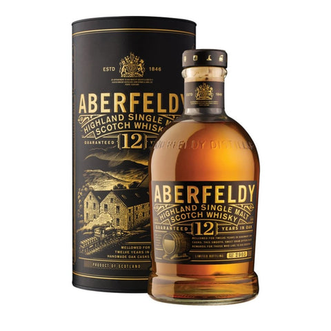 Aberfeldy 12 Years Highland Scottish Single Malt Whisky, ABV: 43%, 750ml