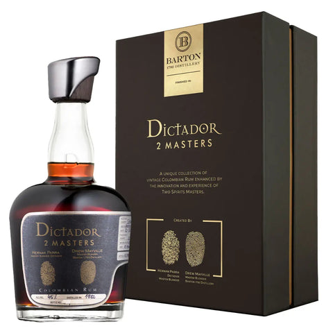 Dictador - 2 Masters Collection 36 Years 1982 Colombia Rum with Barton Married Cask Of Bourbon And Rye Finishing Colombia Rum, ABV: 45%, 700ml