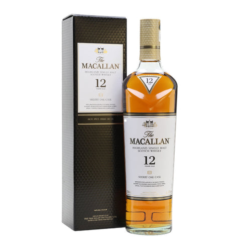 The Macallan 12 Years Sherry Oak Cask Highland Scottish Single Malt Whisky, ABV: 43%, 700ml