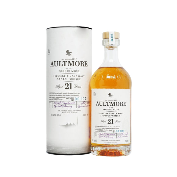Aultmore 21 Years Speyside Single Malt Scottish Whisky, Speyside, Scotland.