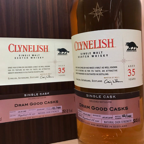Clynelish 35 Years Single Cask, Cask of Distinction single malt whisky, Brora, Scotland, 70CL 52.2% ABV