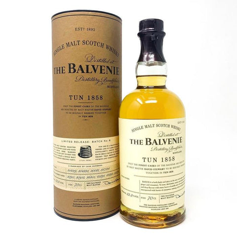 Distillery: The Balvenie
Name: Tun 1858 Batch No.6
Volume: 70CL
ABV: 52.3%
Notes: Single Malt
Origin: Dufftown, Speyside, Scotland