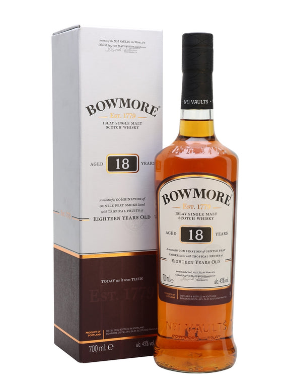 Bowmore 18 Years Islay Single Malt Scottish Whisky, UK, 43% ABV, 700ml