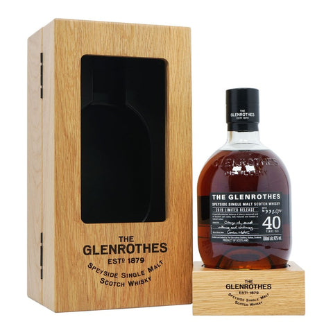 Distillery: The Glenrothes
Name: 40 Years
Volume: 70CL
ABV: 43%
Notes: Special Editions : Scotland
Origin: Rothes, Speyside, Scotland